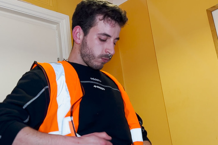 2 GRUBBY WORKER MATES MILK THEIR DIRTY COCKS