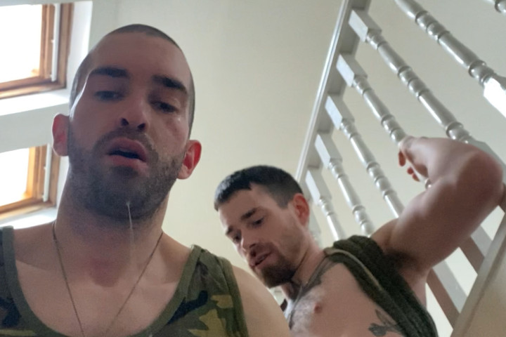 Young Runaway Recruit Takes Dick from 2 Cocky Cadets